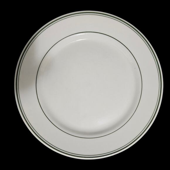 Warwick China 3-Band Green Restaurant Plate 9" USA 1944 Vintage - Picture 2 of 4